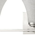 Three-Light Silver Wall Vanity with Tapered Frosted Glass Shades 8 Three-Light Silver Wall Vanity with Tapered Frosted Glass Shades