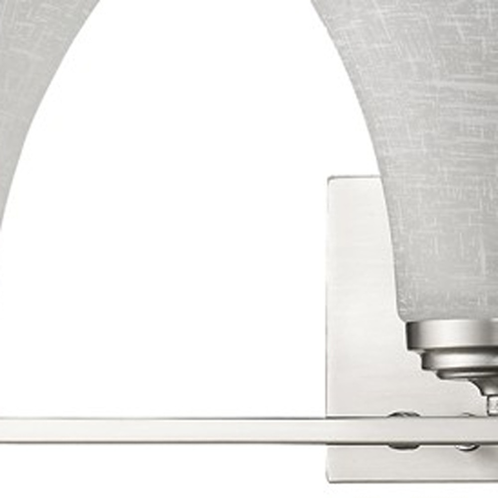 Three-Light Silver Wall Vanity with Tapered Frosted Glass Shades 3 Three-Light Silver Wall Vanity with Tapered Frosted Glass Shades - Image 3
