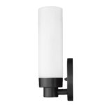 Matte Black Wall Sconce with Frosted Glass Shade