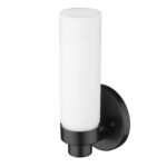 Matte Black Wall Sconce with Frosted Glass Shade