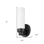 Matte Black Wall Sconce with Frosted Glass Shade