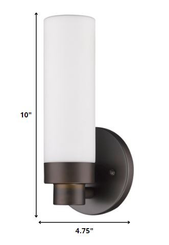 Bronze Wall Sconce with Frosted Glass Shade, Modern Design 5 Bronze Wall Sconce with Frosted Glass Shade, Modern Design - Image 5