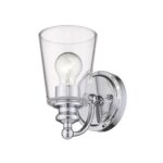 Silver Wall Sconce with Clear Glass Shade and Swing Arm 6 Silver Wall Sconce with Clear Glass Shade and Swing Arm