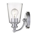 Silver Wall Sconce with Clear Glass Shade and Swing Arm 9 Silver Wall Sconce with Clear Glass Shade and Swing Arm
