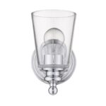 Silver Wall Sconce with Clear Glass Shade and Swing Arm 7 Silver Wall Sconce with Clear Glass Shade and Swing Arm