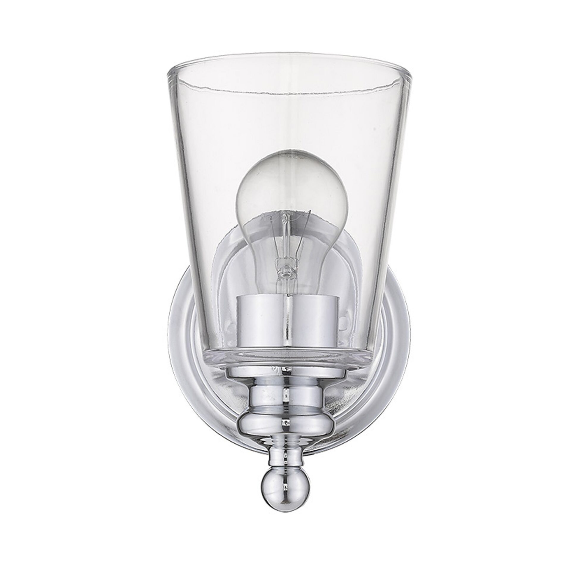 Silver Wall Sconce with Clear Glass Shade and Swing Arm 2 Silver Wall Sconce with Clear Glass Shade and Swing Arm - Image 2