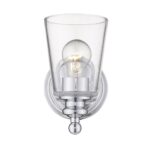 Silver Wall Sconce with Clear Glass Shade and Swing Arm 8 Silver Wall Sconce with Clear Glass Shade and Swing Arm