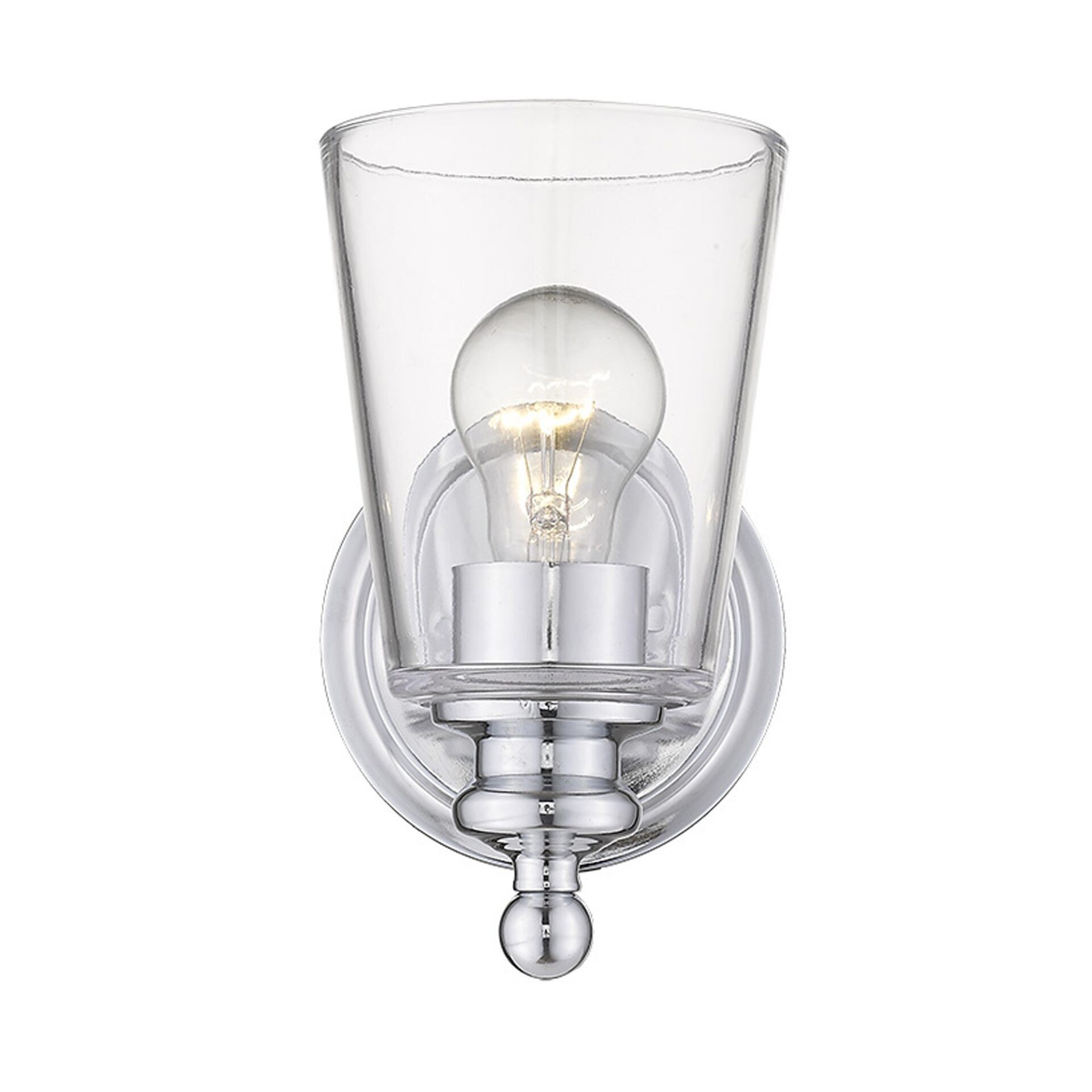 Silver Wall Sconce with Clear Glass Shade and Swing Arm 3 Silver Wall Sconce with Clear Glass Shade and Swing Arm - Image 3