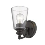Antique Bronze Glass Shade Wall Sconce with Clear Glass 6 Antique Bronze Glass Shade Wall Sconce with Clear Glass