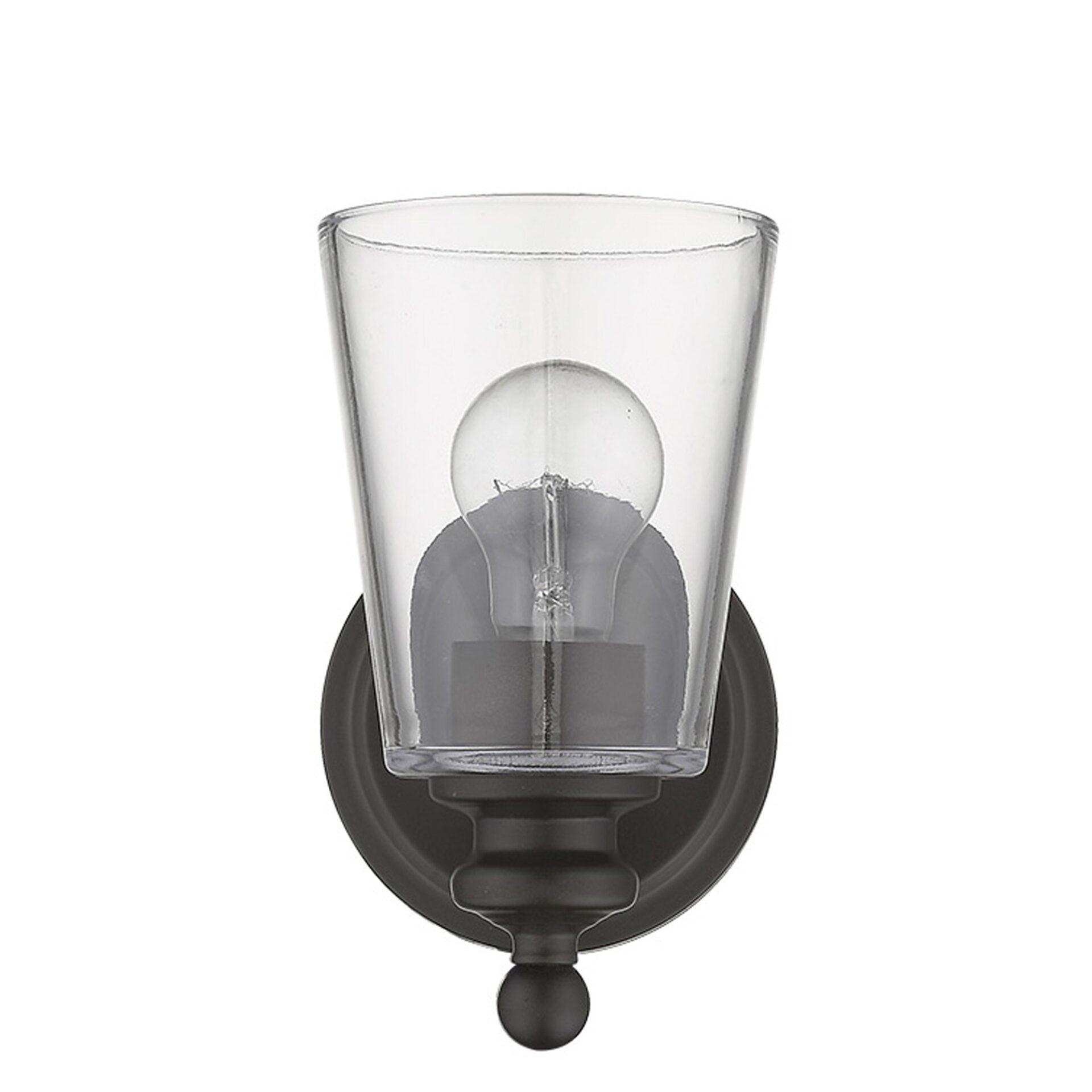 Antique Bronze Glass Shade Wall Sconce with Clear Glass 2 Antique Bronze Glass Shade Wall Sconce with Clear Glass - Image 2