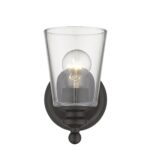 Antique Bronze Glass Shade Wall Sconce with Clear Glass 8 Antique Bronze Glass Shade Wall Sconce with Clear Glass
