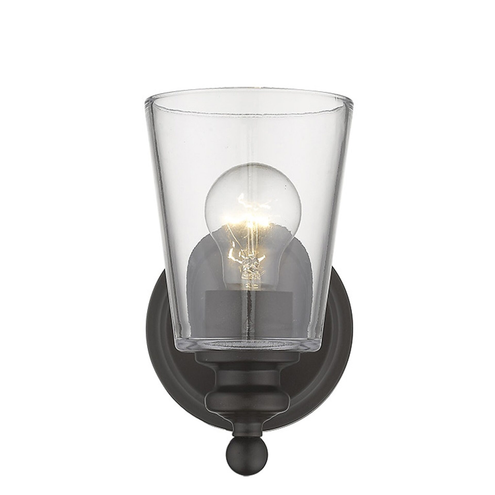 Antique Bronze Glass Shade Wall Sconce with Clear Glass 3 Antique Bronze Glass Shade Wall Sconce with Clear Glass - Image 3