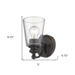 Antique Bronze Glass Shade Wall Sconce with Clear Glass 10 Antique Bronze Glass Shade Wall Sconce with Clear Glass