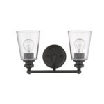 Antique Bronze Two-Light Wall Sconce with Glass Shades 5 Antique Bronze Two-Light Wall Sconce with Glass Shades