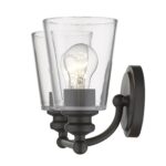 Antique Bronze Two-Light Wall Sconce with Glass Shades 6 Antique Bronze Two-Light Wall Sconce with Glass Shades