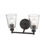 Antique Bronze Two-Light Wall Sconce with Glass Shades 7 Antique Bronze Two-Light Wall Sconce with Glass Shades