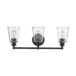 Antique Bronze Three-Light Glass Wall Sconce 7 Antique Bronze Three-Light Glass Wall Sconce