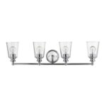 Ceil Chrome Vanity Light with 4 Clear Glass Shades