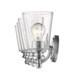 Ceil Chrome Vanity Light with 4 Clear Glass Shades
