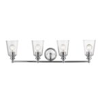 Ceil Chrome Vanity Light with 4 Clear Glass Shades