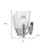 Ceil Chrome Vanity Light with 4 Clear Glass Shades
