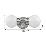Two-Light Silver Wall Sconce with Frosted Glass Shades