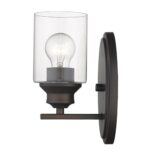 Bronze Wall Sconce with Clear Cylindrical Glass Shade 9 Bronze Wall Sconce with Clear Cylindrical Glass Shade
