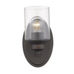 Bronze Wall Sconce with Clear Cylindrical Glass Shade 8 Bronze Wall Sconce with Clear Cylindrical Glass Shade