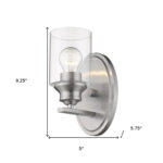 Silver Wall Sconce with Clear Glass Shade, Satin Finish 10 Silver Wall Sconce with Clear Glass Shade, Satin Finish