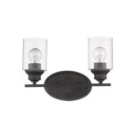Bronze Two-Light Wall Light with Clear Glass Shades