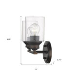 Bronze Two-Light Wall Light with Clear Glass Shades