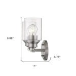 Two Light Silver Wall Sconce with Clear Glass 10 Two Light Silver Wall Sconce with Clear Glass