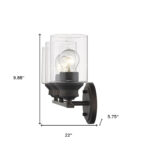Bronze Wall Light with Clear Glass Shades, Three-Light