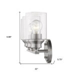 Satin Nickel Three-Light Wall Light with Clear Glass Shades