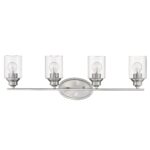 Silver Four-Light Wall Light with Clear Glass Shades 8 Silver Four-Light Wall Light with Clear Glass Shades