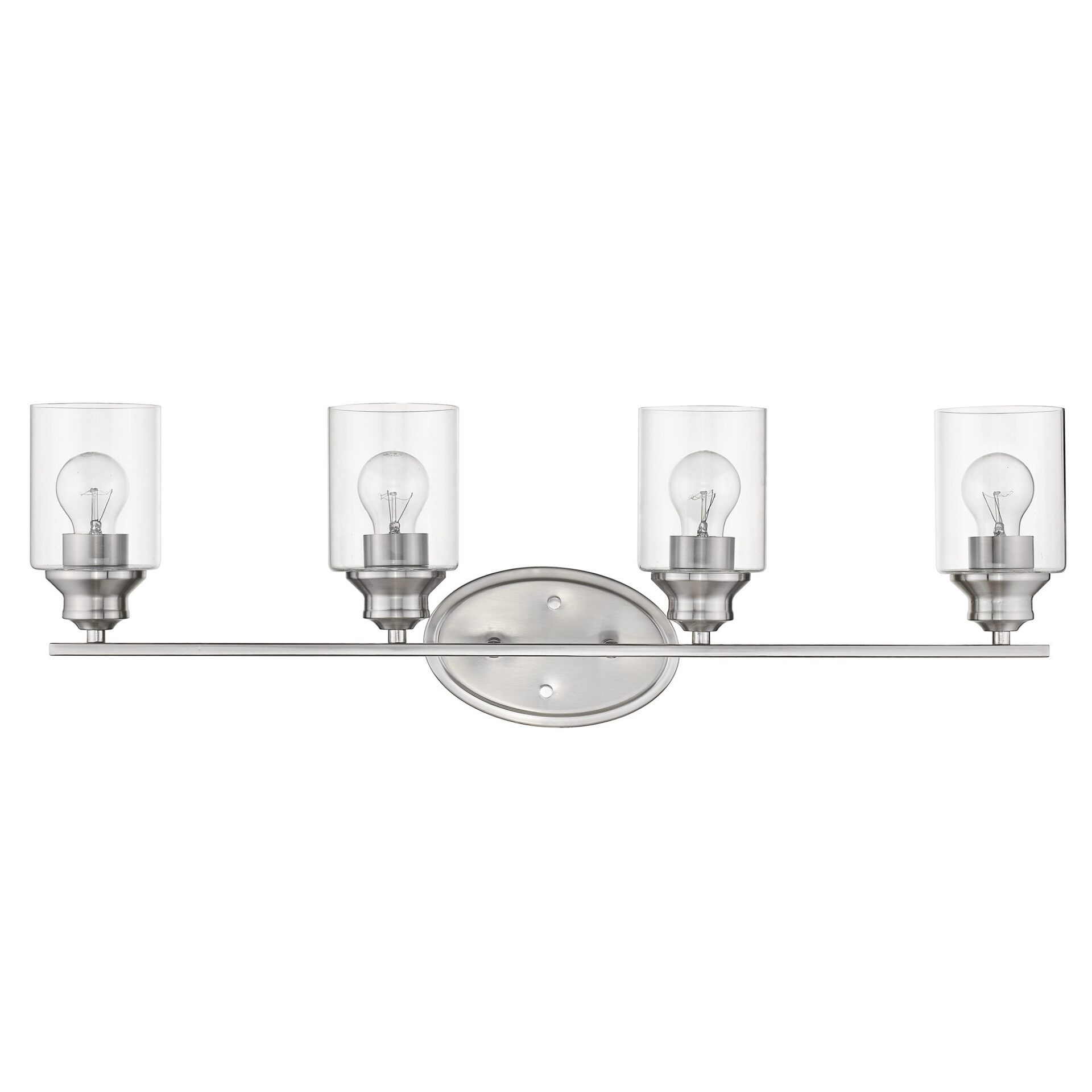Silver Four-Light Wall Light with Clear Glass Shades 2 Silver Four-Light Wall Light with Clear Glass Shades - Image 2