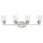 Silver Four-Light Wall Light with Clear Glass Shades 9 Silver Four-Light Wall Light with Clear Glass Shades