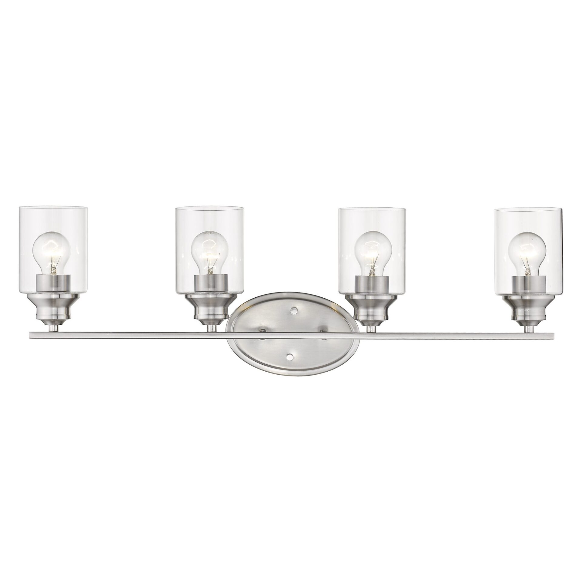 Silver Four-Light Wall Light with Clear Glass Shades 3 Silver Four-Light Wall Light with Clear Glass Shades - Image 3