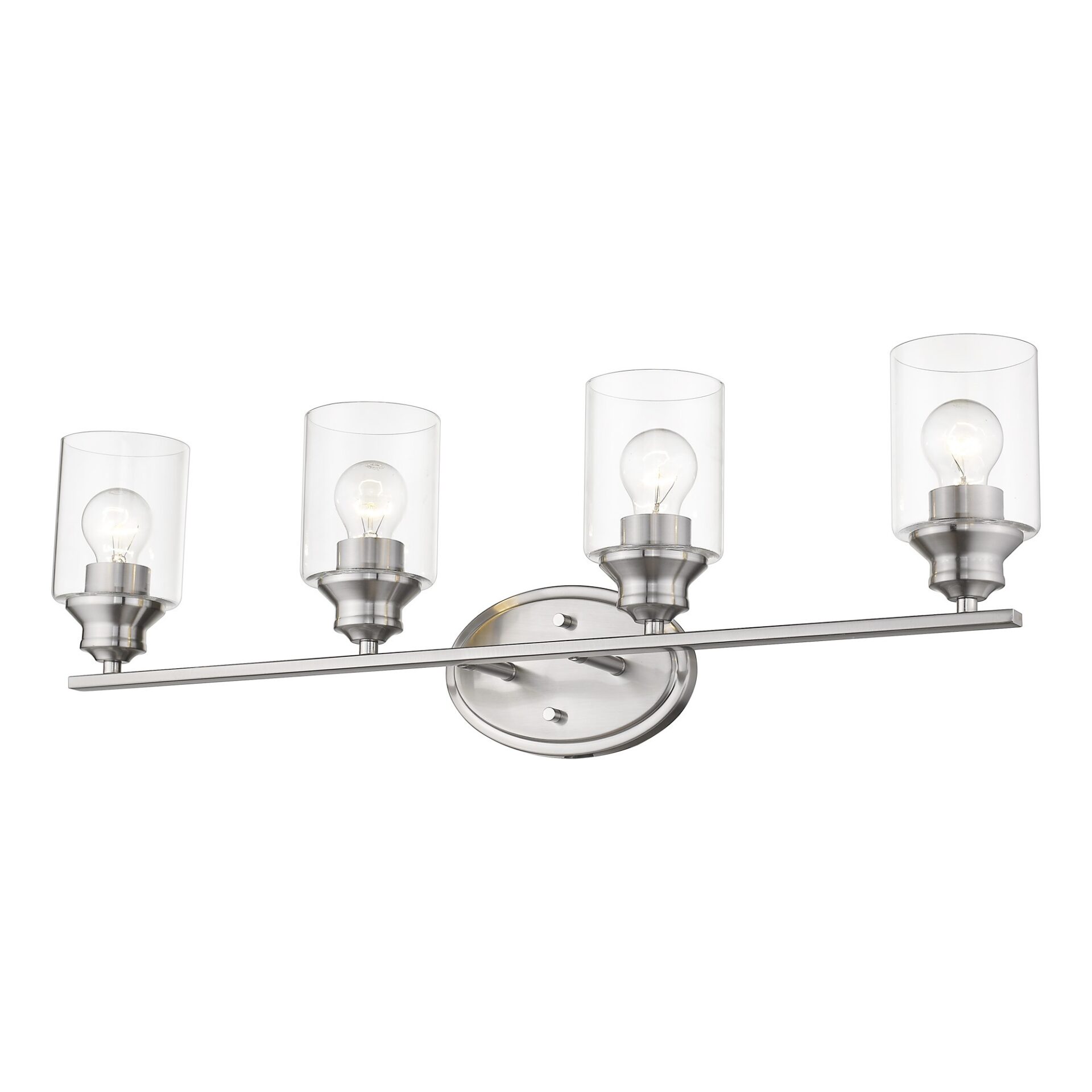 Silver Four-Light Wall Light with Clear Glass Shades 4 Silver Four-Light Wall Light with Clear Glass Shades - Image 4