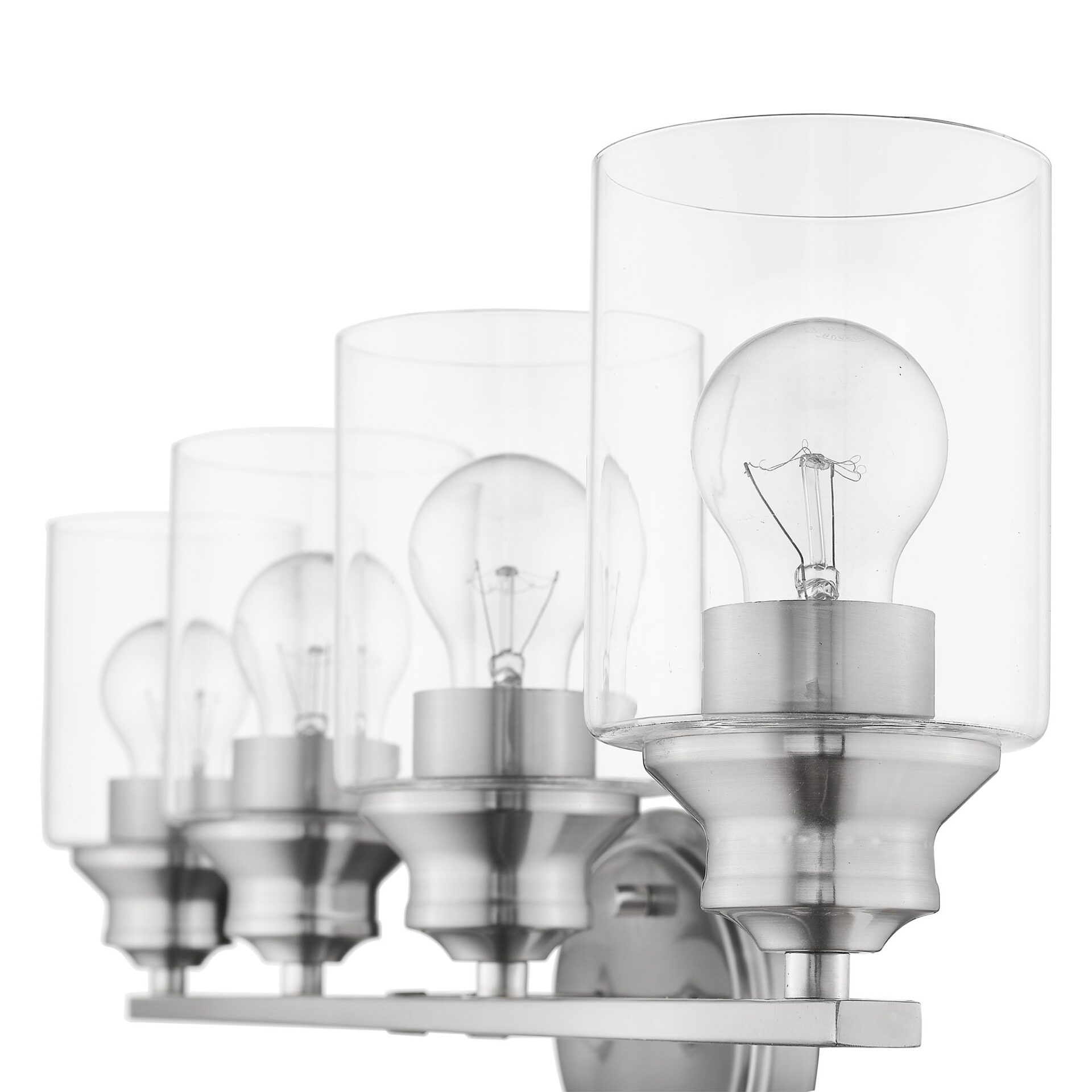 Silver Four-Light Wall Light with Clear Glass Shades 5 Silver Four-Light Wall Light with Clear Glass Shades - Image 5
