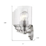 Silver Four-Light Wall Light with Clear Glass Shades 12 Silver Four-Light Wall Light with Clear Glass Shades