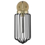 Gold and Black Modern Metal Cage Wall Sconce 11 Gold and Black Modern Metal Cage Wall Sconce