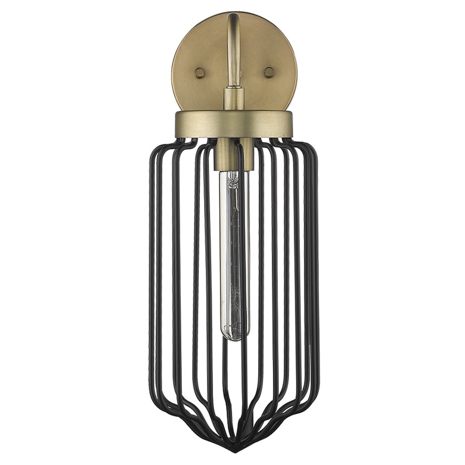 Gold and Black Modern Metal Cage Wall Sconce 3 Gold and Black Modern Metal Cage Wall Sconce - Image 3