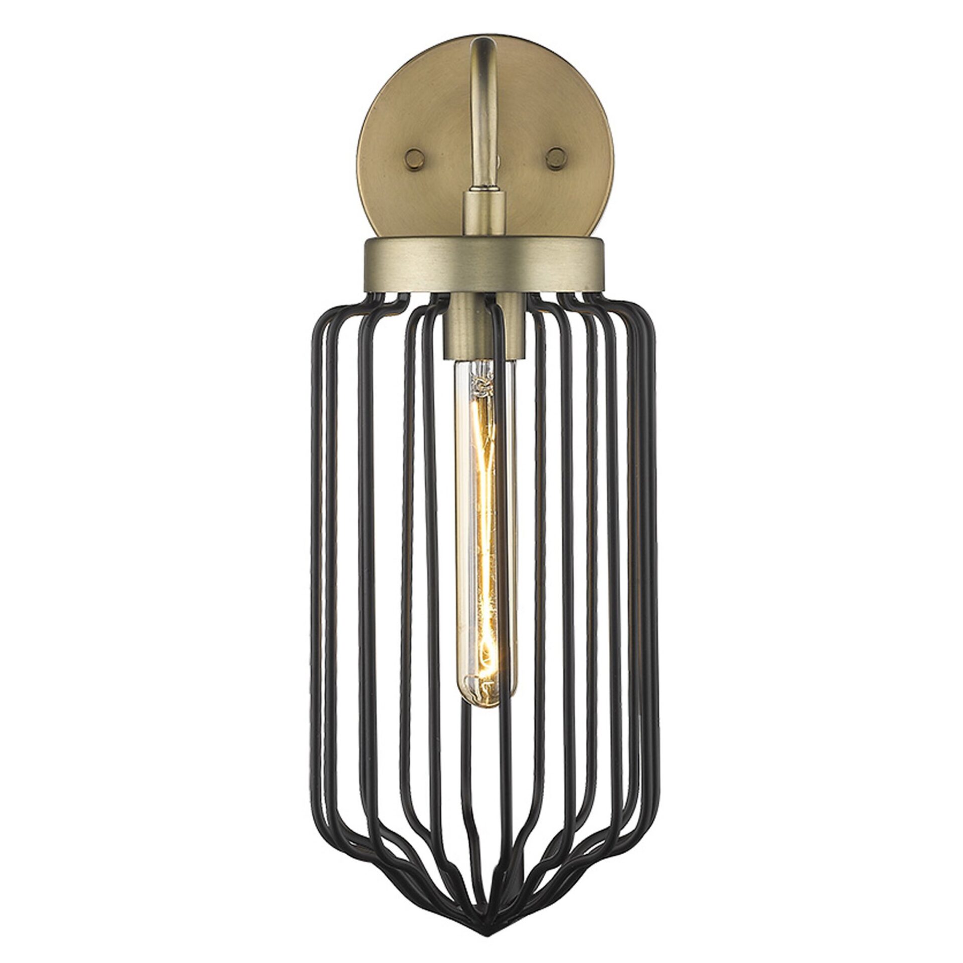 Gold and Black Modern Metal Cage Wall Sconce 4 Gold and Black Modern Metal Cage Wall Sconce - Image 4