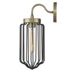 Gold and Black Modern Metal Cage Wall Sconce 14 Gold and Black Modern Metal Cage Wall Sconce