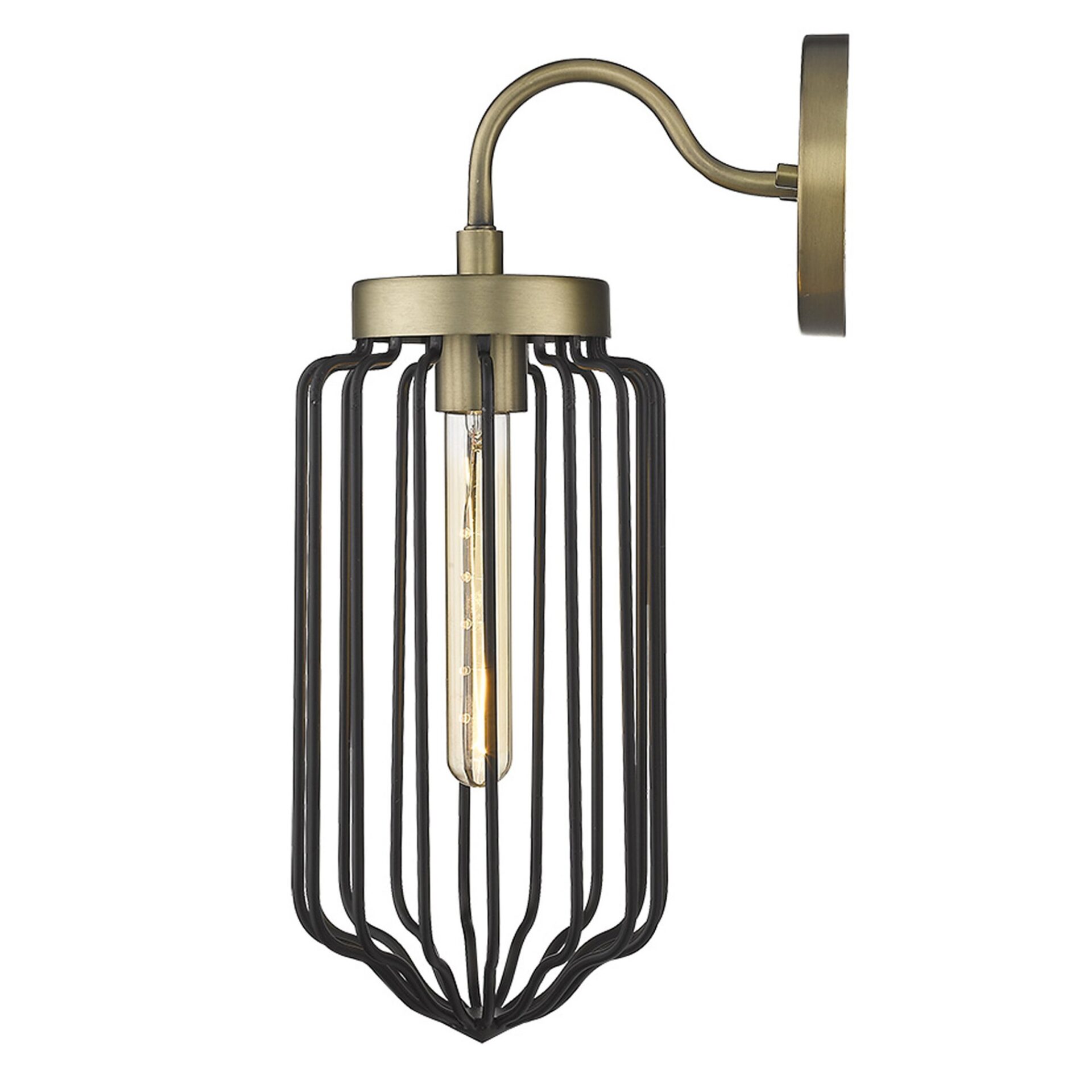 Gold and Black Modern Metal Cage Wall Sconce 6 Gold and Black Modern Metal Cage Wall Sconce - Image 6