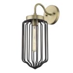Gold and Black Modern Metal Cage Wall Sconce 15 Gold and Black Modern Metal Cage Wall Sconce