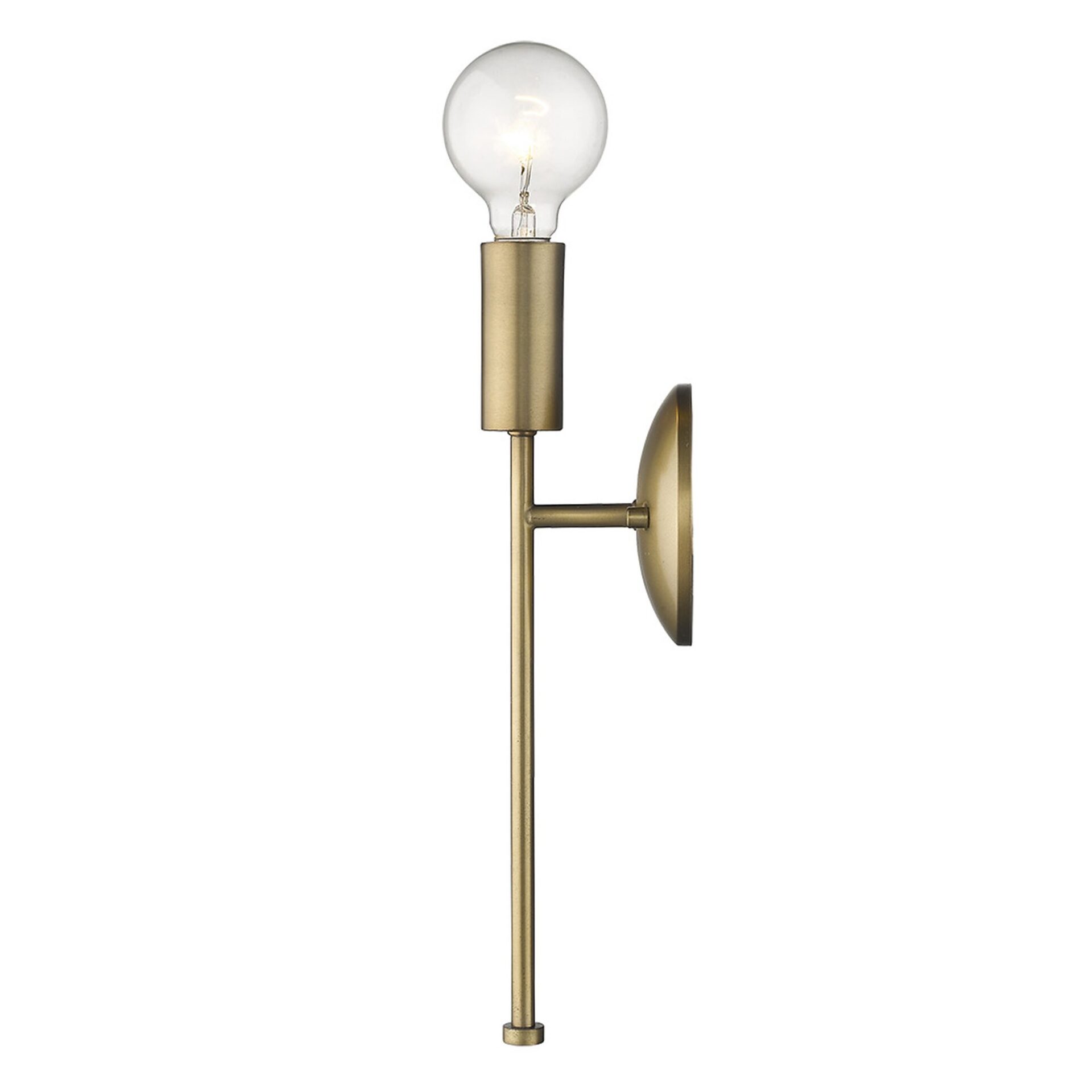 Dull Gold Modern Industrial Wall Sconce with Exposed Bulb 3 Dull Gold Modern Industrial Wall Sconce with Exposed Bulb - Image 3