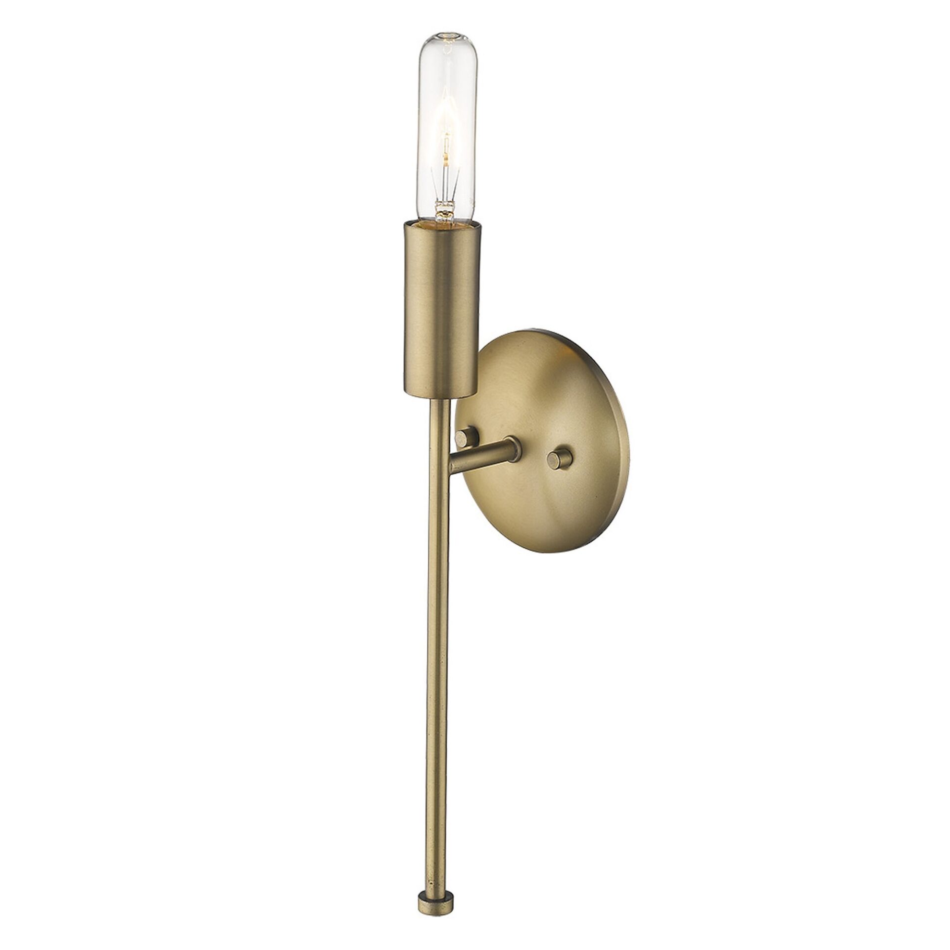 Dull Gold Modern Industrial Wall Sconce with Exposed Bulb 4 Dull Gold Modern Industrial Wall Sconce with Exposed Bulb - Image 4