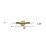 Two-Light Dull Gold Modern Wall Sconce with Exposed Bulbs 10 Two-Light Dull Gold Modern Wall Sconce with Exposed Bulbs